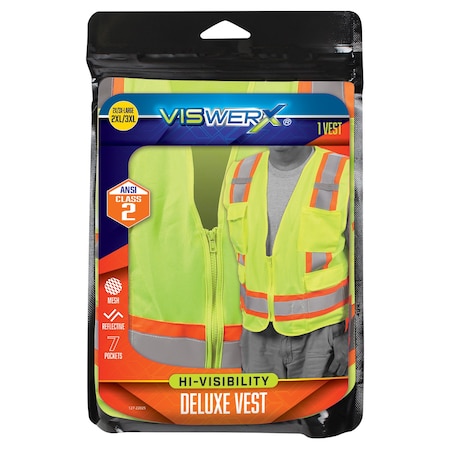 Viswerx Hi-Vis Deluxe Vest - ANSI CL2 2XL/3XL 127-22025